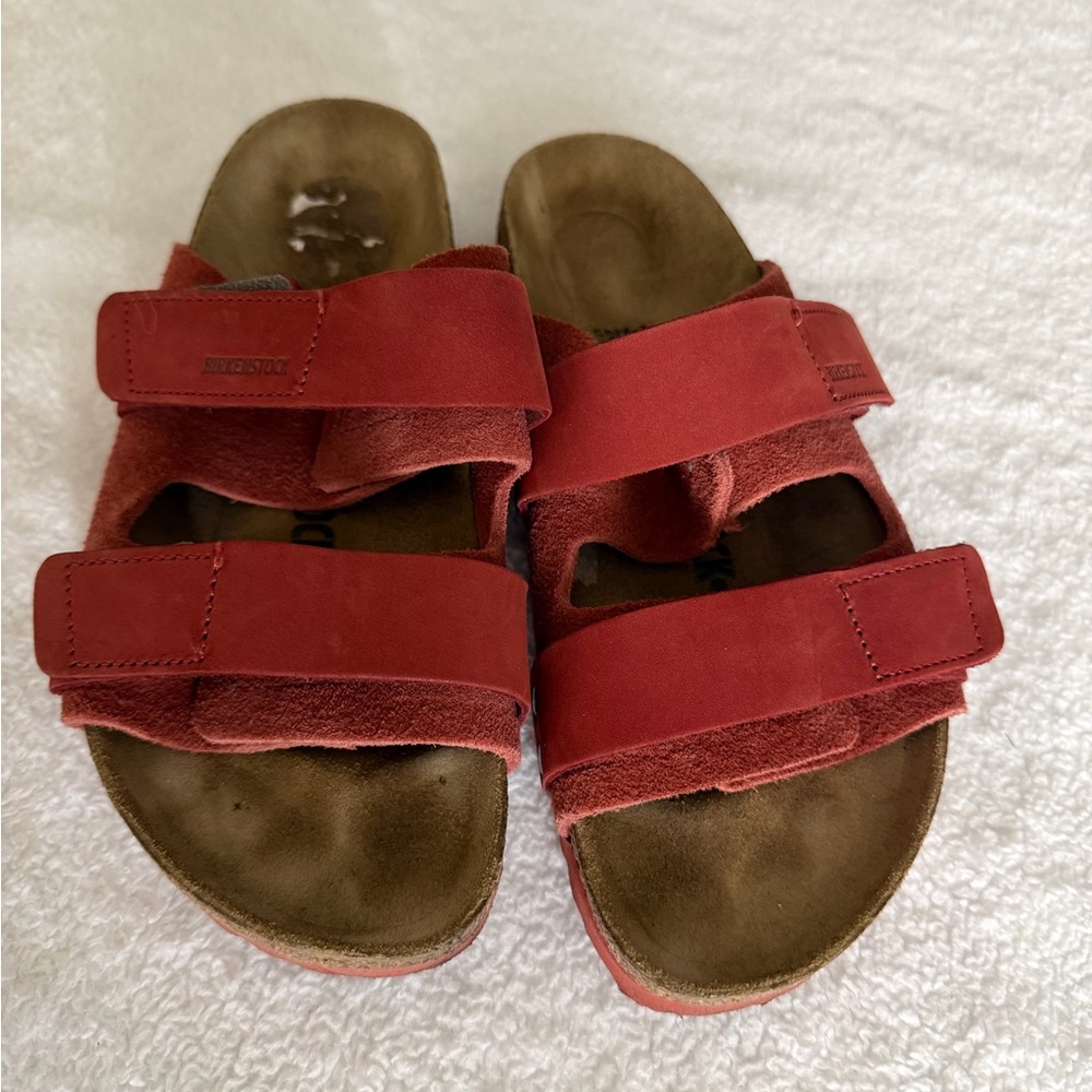 Birkenstock Red Suede Sandals